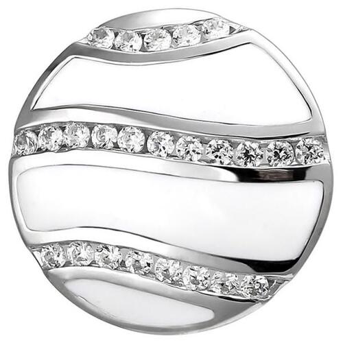 Anh�nger 925 Sterling Silber mit wei�er Emaille und 24 Zirkonia