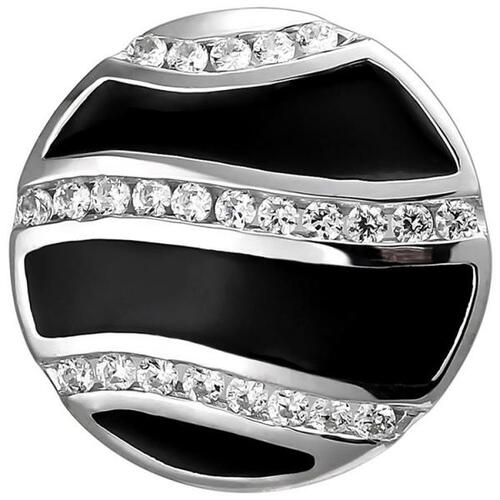 Anh�nger 925 Sterling Silber mit schwarzer Emaille und 24 Zirkonia