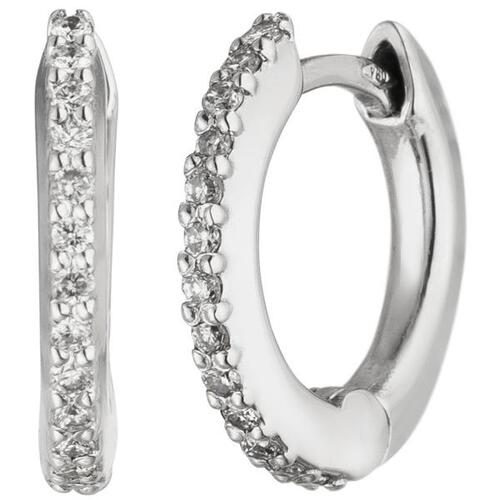 Creolen 750 Gold Wei�gold 26 Diamanten Brillanten