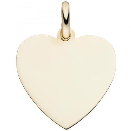Anh�nger Gravurplatte Herz 333 Gold Gelbgold