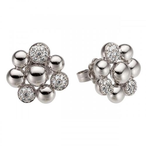 Ohrstecker 585 Gold Wei�gold 42 Diamanten Brillanten