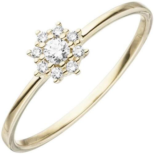 Damen Ring 333 Gold, Gelbgold 9 Zirkonia (Gr��e: 56)