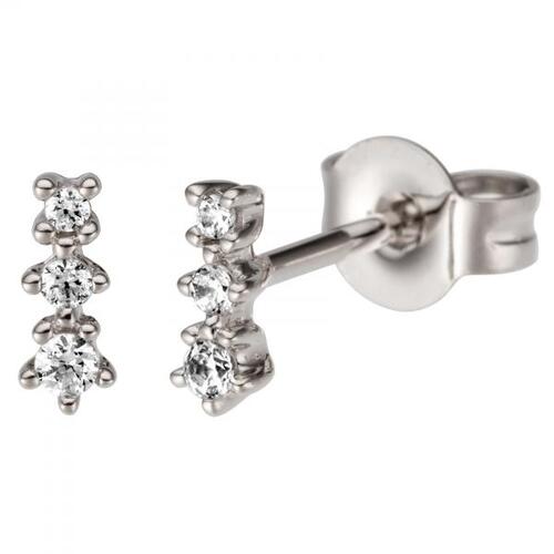 Ohrstecker 585 Gold Wei�gold 6 Diamanten Brillanten