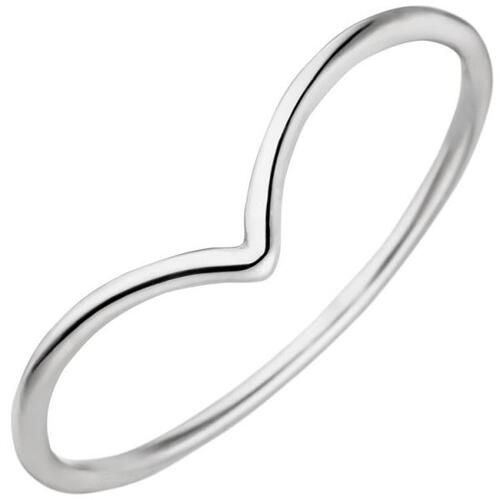 Damen Ring schmal 585 Gold Wei�gold, Wei�goldring (Gr��e: 52)