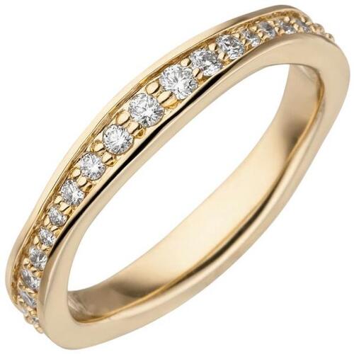 Damen Ring 585 Gold Gelbgold Diamanten rundum (Gr��e: 58)
