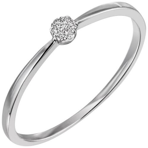 Damen Ring schmal 585 Gold Wei�gold 7 Diamanten (Gr��e: 60)