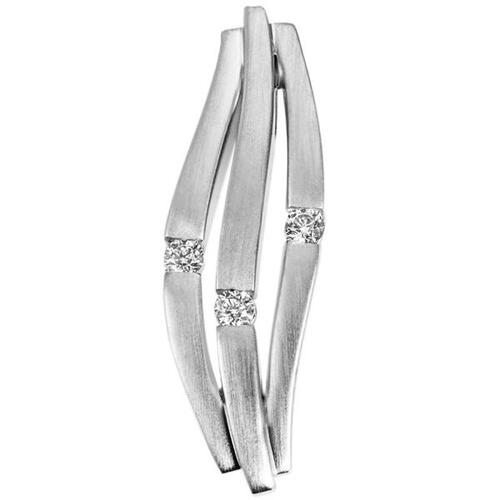 Anh�nger 585 Gold Wei�gold matt 3 Diamanten Brillanten