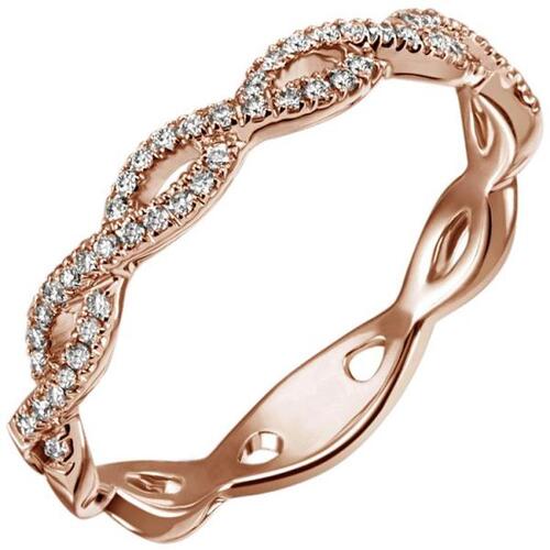 Damen Ring 585 Gold Rotgold 49 Diamanten 0,22ct. Goldring (Gr��e: 54)