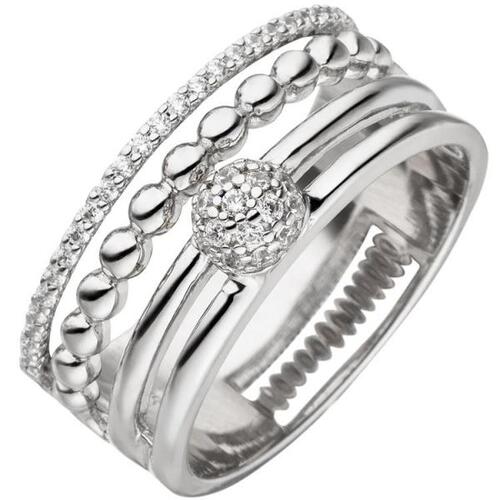 Damen Ring breit 925 Sterling Silber, 41 Zirkonia (Gr��e: 54)
