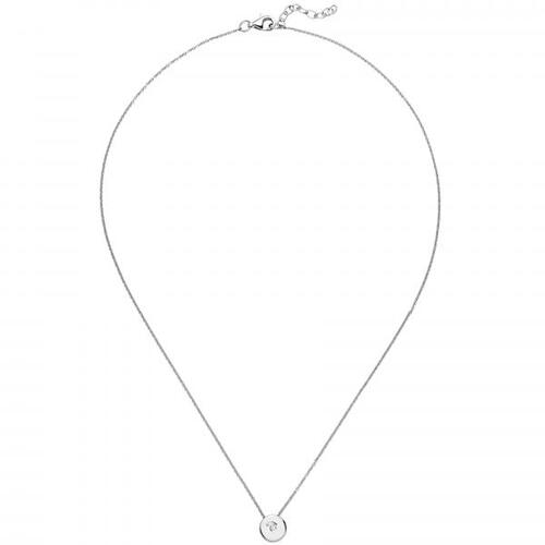 Collier Kette mit Anh�nger 925 Sterling Silber 1 Zirkonia 45 cm