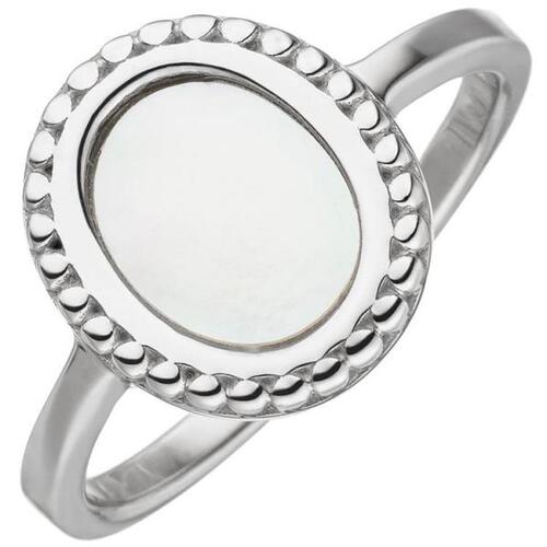 Damen Ring 925 Sterling Silber 1 Perlmutt-Einlage oval (Gr��e: 56)