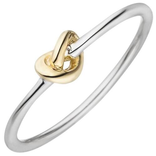 Damen Ring Knoten 925 Sterling Silber bicolor (Gr��e: 54)