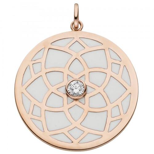 Anh�nger 925 Sterling Silber rotgold vergoldet 1 Zirkonia und Emaille-Einlagen
