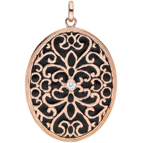 Anh�nger oval 925 Sterling Silber rotgold vergoldet 1 Zirkonia