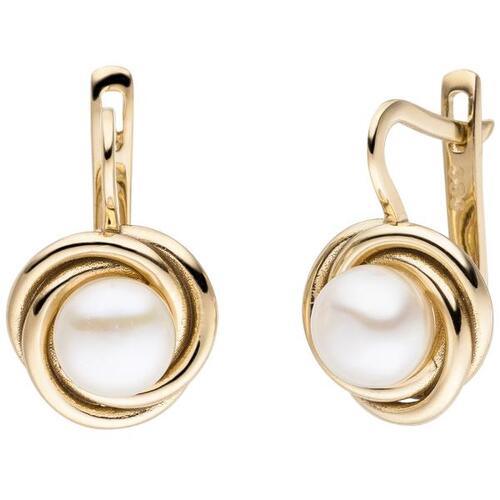 Ohrh�nger 333 Gold Gelbgold 2 S��wasser Perlen Ohrringe Boutons