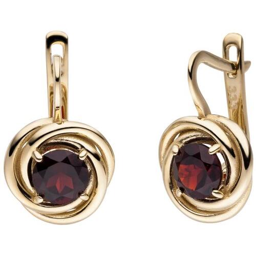 Ohrh�nger 333 Gold Gelbgold 2 Granate rot Ohrringe Boutons