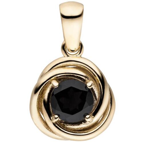 Anh�nger 333 Gold Gelbgold 1 Granat rot Granatanh�nger