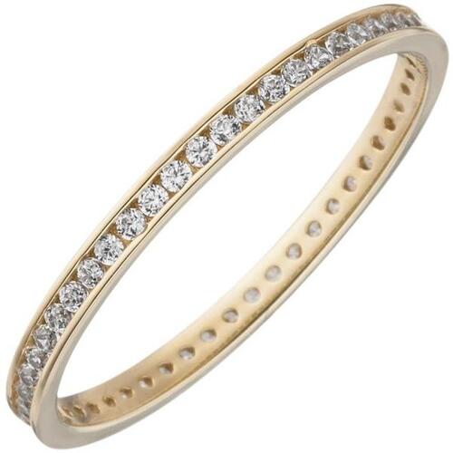 Damen Ring schmal 333 Gelbgold mit Zirkonia rundum (Gr��e: 56)