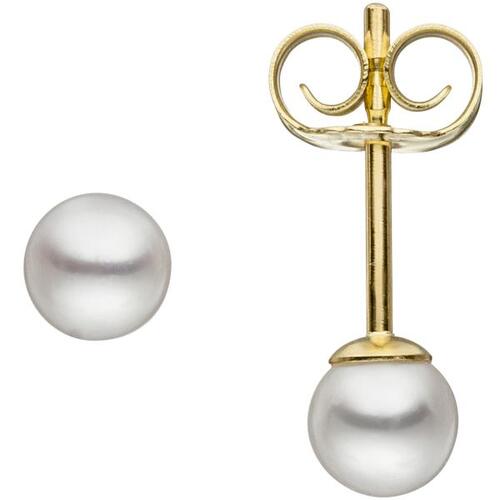 Ohrstecker 585 Gold Gelbgold 2 S��wasser Perlen 4,5 mm