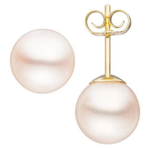 Ohrstecker 333 Gold Gelbgold 2 S��wasser Perlen 8,5 mm