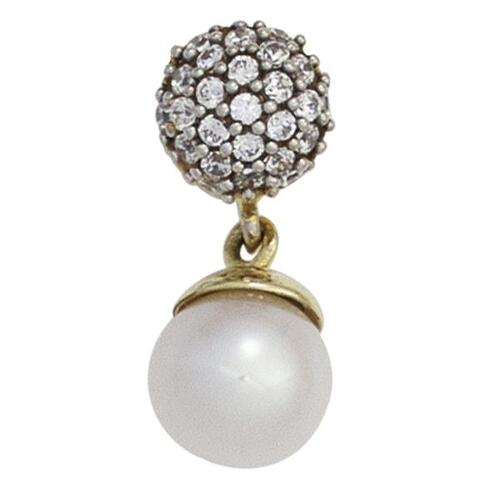 Anh�nger 333 Gold Gelbgold 1 S��wasser Perle mit Zirkonia