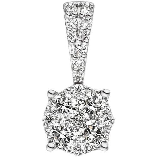 Anh�nger 585 Gold Wei�gold 18 Diamanten Brillanten 0,36ct. Diamantanh�nger