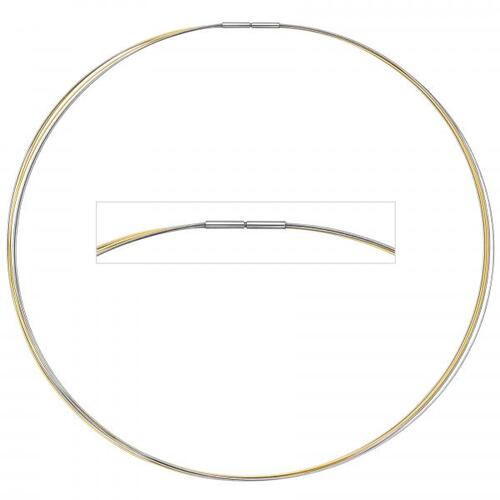 Halsreif 5-reihig bicolor vergoldet 45 cm Edelstahl Halskette Kette
