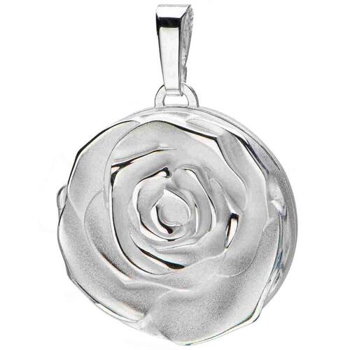 Medaillon Rose 925 Sterling Silber matt f�r 1 Foto