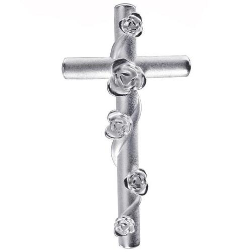 Anh�nger Kreuz mit Rosen 925 Sterling Silber matt Kreuzanh�nger