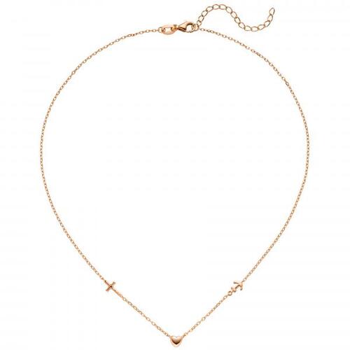 Collier Halskette Glaube Liebe Hoffnung 925 Silber rotgold vergoldet 43 cm
