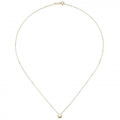 Collier Halskette mit Anh�nger Stern 375 Gold Gelbgold 42 cm Kette