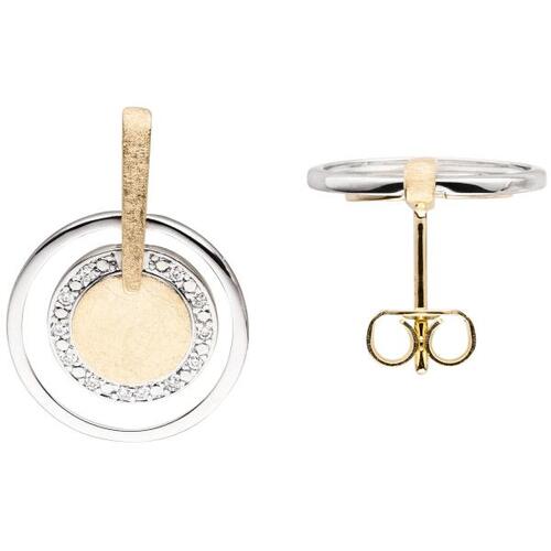 Ohrh�nger 585 Gelbgold Wei�gold bicolor eismatt 24 Diamanten Brillanten