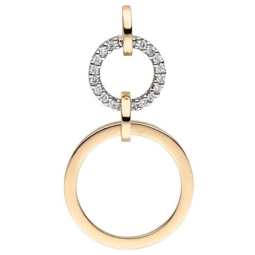 Anh�nger 585 Gold Gelbgold 18 Diamanten Brillanten