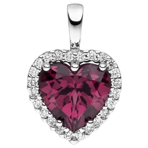 Anh�nger Herz 585 Gold Wei�gold 24 Diamanten Brillanten Herzanh�nger