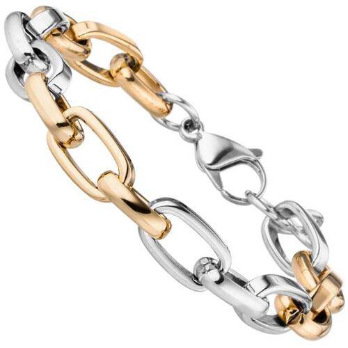 Armband Edelstahl bicolor beschichtet 22 cm