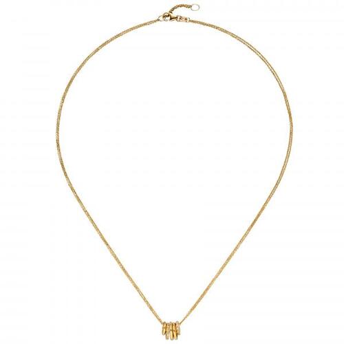 Collier Kette mit Anh�nger 585 Gold Gelbgold 24 Diamanten Brillanten 45 cm