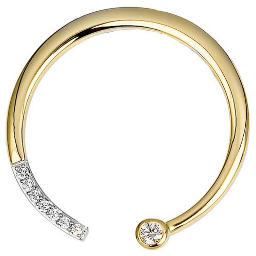 Anh�nger rund 585 Gold Gelbgold 8 Diamanten Brillanten