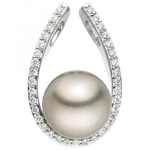 Anh�nger 585 Gold Wei�gold 1 Tahiti Perle 35 Diamanten Brillanten