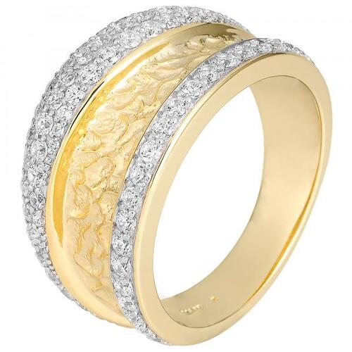 Damen Ring 585 Gold bicolor 77 Diamanten Brillanten (Gr��e: 58)