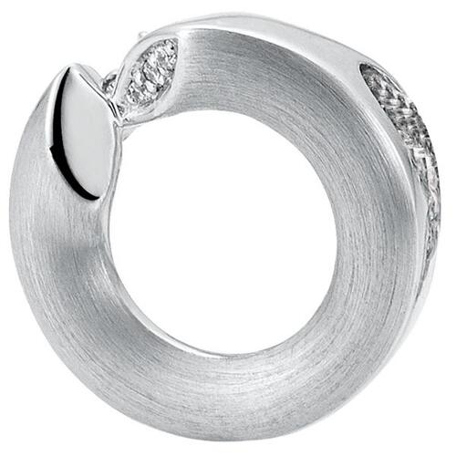 Anh�nger 585 Gold Wei�gold matt 3 Diamanten Brillanten Wei�goldanh�nger