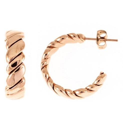 Halbcreolen aus Edelstahl ros�goldfarben beschichtet