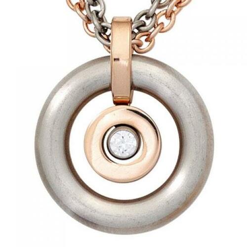 Collier mit Anhnger Edelstahl und Swarovski-Element 42 cm