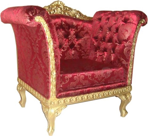 Casa Padrino Barock Lounge Sessel Bordeaux Rot / Gold 70 x 70 x H. 102 cm - Wohnzimmer Club M�bel Sessel