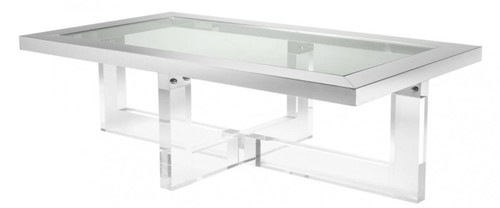 Casa Padrino Luxus Couchtisch 140 x 80,5 x H. 43 cm - Designer Wohnzimmertisch