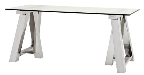 Casa Padrino Designer Schreibtisch Silber 180 x 80 x H. 78 cm - Luxus B�rom�bel