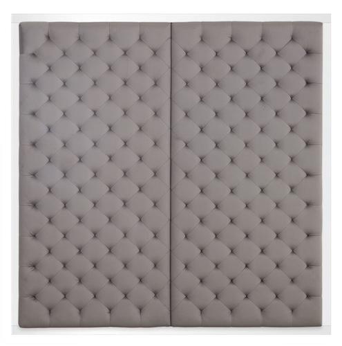 Casa Padrino Designer Bett-Kopfteil Silber-Grau 180 x H. 180 cm - Luxus Qualit�t