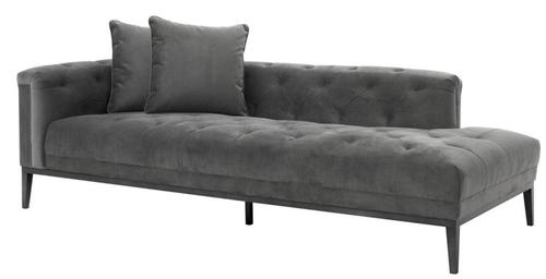 Casa Padrino Luxus Sofa Dunkelgrau Linksseitig 220 x 96 x H. 66 cm - Hotel M�bel