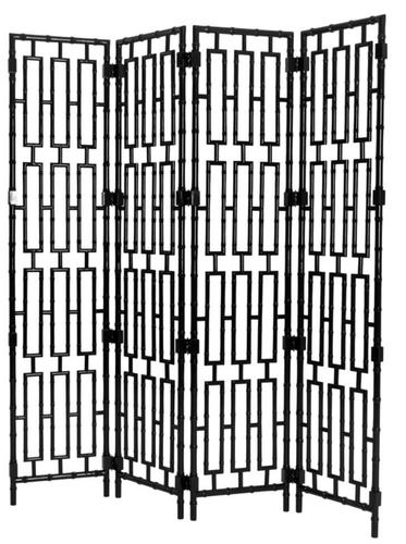 Casa Padrino Luxus Mahagoni Raumteiler Piano Schwarz 200 x H. 225 cm - Designer Hotel M�bel