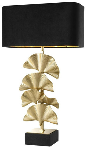 Casa Padrino Luxus Messing Tischleuchte mit Granitsockel - Designer Kollektion