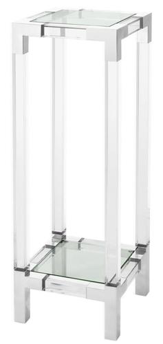 Casa Padrino Luxus Beistelltisch / Sule Silber 35 x 35 x H. 100 cm - Luxus Designer Mbel